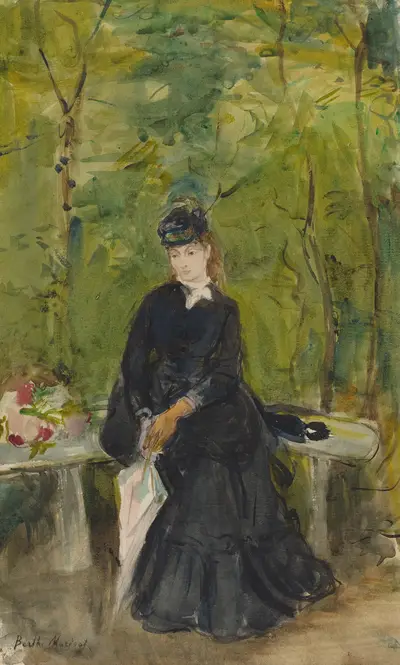 The Artist’s Sister Edma Seated In A Park (1864) by Berthe Morisot